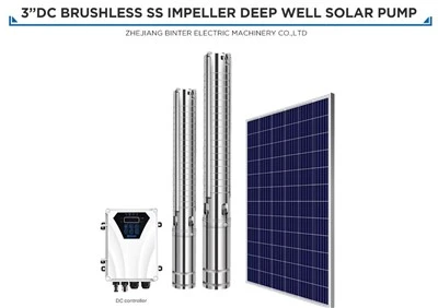 Pompe per acqua per pozzi profondi alimentate ad energia solare CC senza spazzole da 750 W 95 M